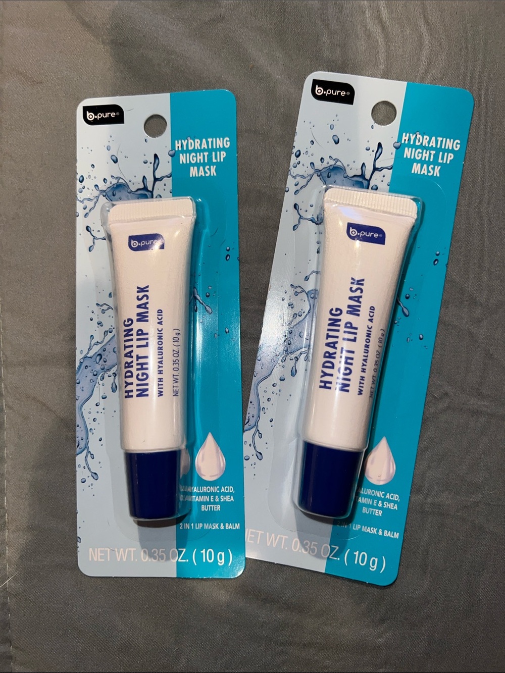 2 Pack b.pure Hydrating Night Lip Mask with Hyaluronic Acid NWT